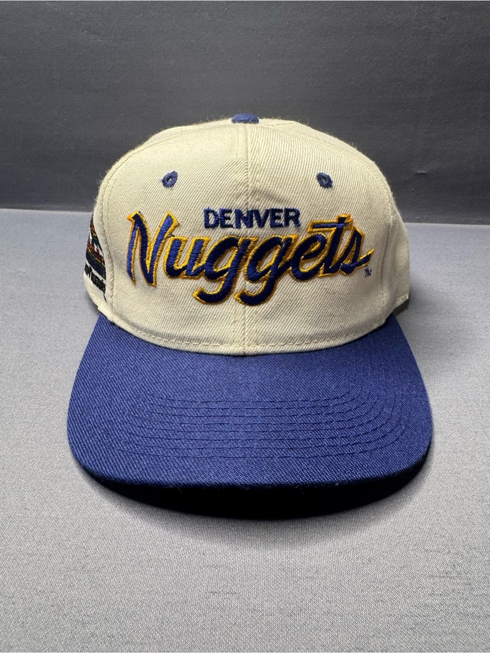 Vintage Denver Nuggets Sports Specialties Two Tone Script W/ Side Logo - Picture 1 of 9